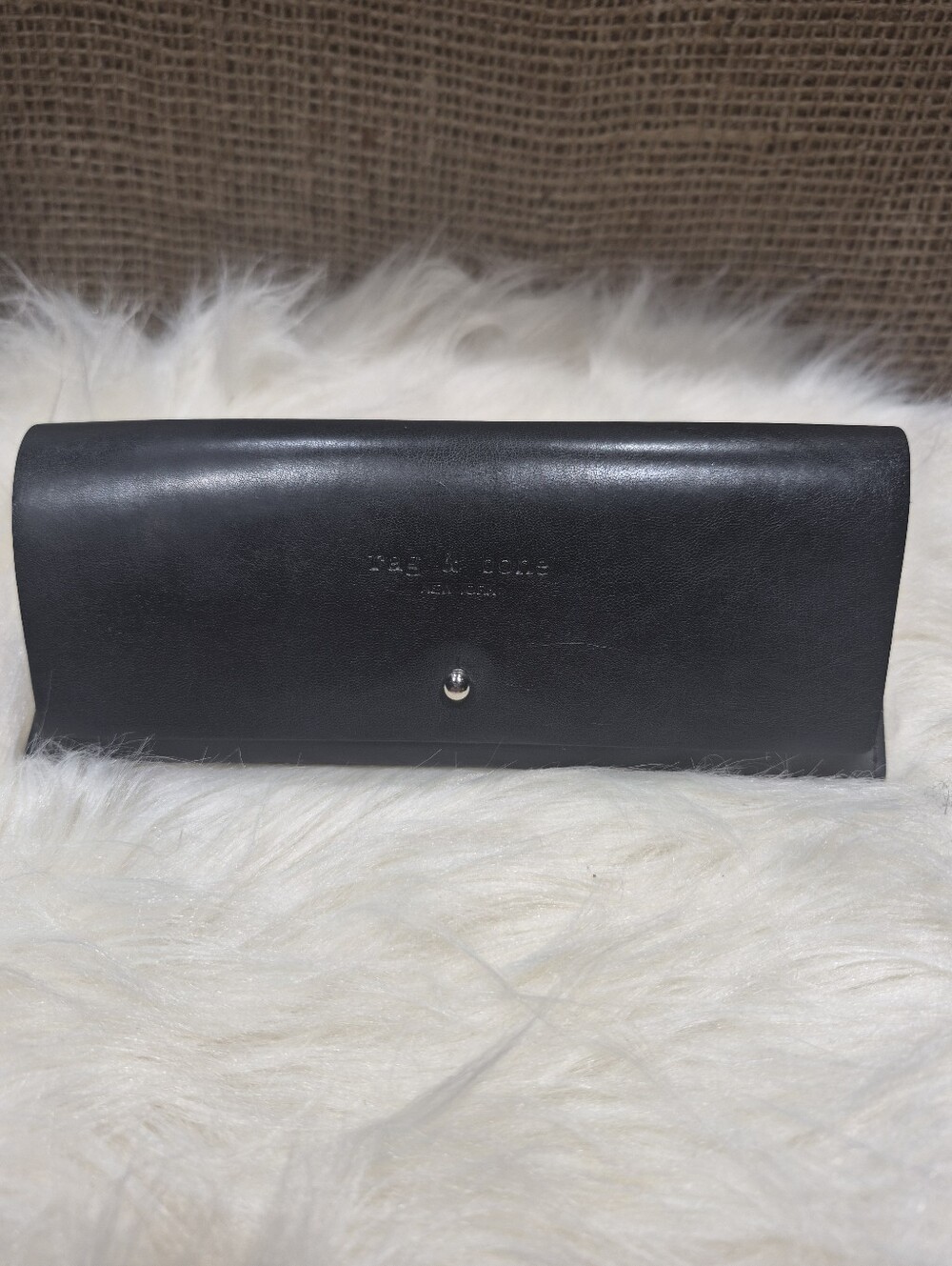 Rag & Bone Black Leather Snap Sunglass/eyeglass Case